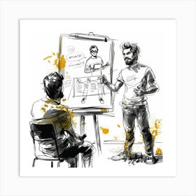 Illustration Of A Business Meeting 4 Art Print