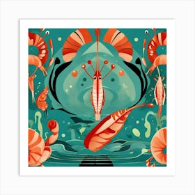 Shrimps In The Sea Art Print