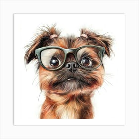 Dog In Glasses 4 Art Print