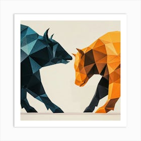 Bull And Bear 2 Art Print