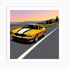 Sleek Racer with Stripes in High Definition Art Print