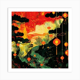 Chinese Lanterns 2 Art Print