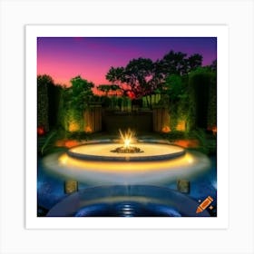 Craiyon 221407 Full View Of A Big Beautiful Garden A Photography Of A Beautiful Luxury Patio Modern Póster