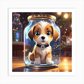 Puppy In A Jar 2 Art Print