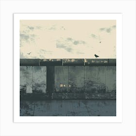 Crows On The Berlin Wall Art Print