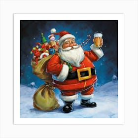 Cheers Santa! Art Print