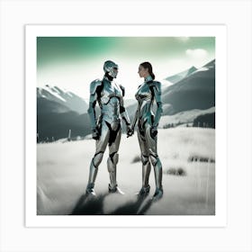 Robot Couple Art Print