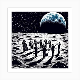 Jazzing on the Moon Art Print