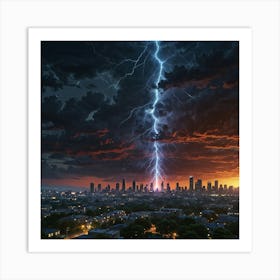 Lightning Over The City 1 Art Print