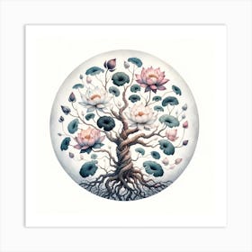 Lotus Tree 1 Art Print