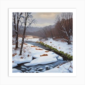 Stream In Winter Art Print