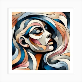 Abstract Portrait Of A Woman Art Print