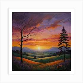 Default The Magnificent Sunset Painting Captures The Breathtak 0 Art Print