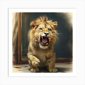 Lion Roaring 1 Art Print