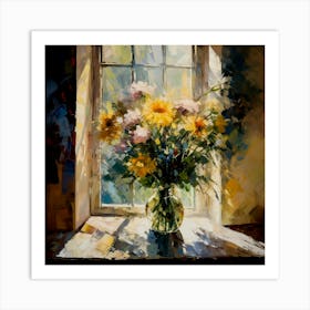 Sunflowers by the Window Still life Art Print