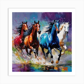 Horses Running Art Print