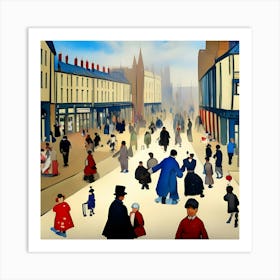 lots of Little People On The Street Art Print