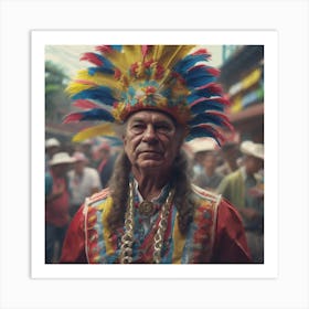 Man In Feathers Art Print