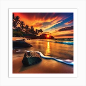 Sunset On The Beach 312 Art Print