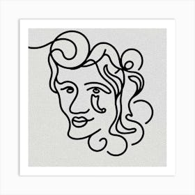 Face Of A Woman one line Art Print