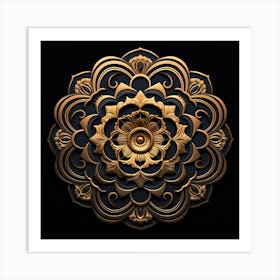 Golden Mandala 2 Art Print