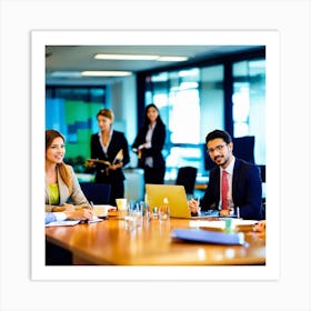 Business Meeting In The Office Art Print