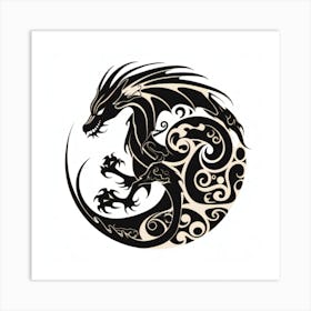 Dragon In A Circle Art Print