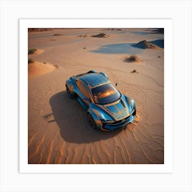 Concept Car In The Desert Art Print