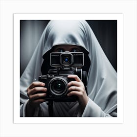 Woman With A Camera Art Print
