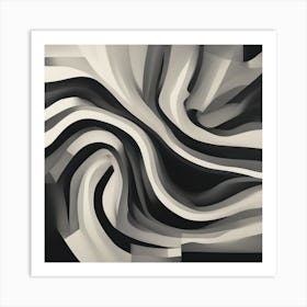 Abstract Black And White Painting 2 Art Print