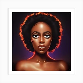 Digital Delights Sexy Black Woman Gaze Art Print