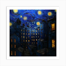 Attractive building at night Art Print