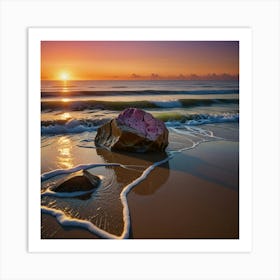 Sunset On The Beach 12 Art Print