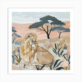 Big Lion Pastel Illustration 1 Art Print
