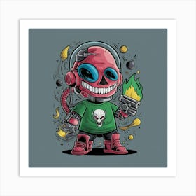 Skeleton In Space 1 Art Print