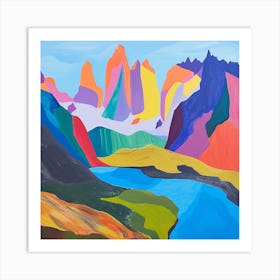 Abstract Travel Collection Torres Del Paine National Park Chile 2 Art Print