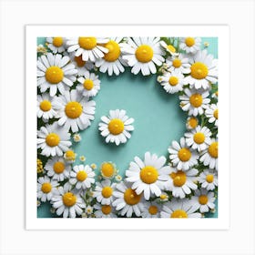 Daisy Wreath 1 Art Print