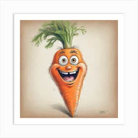 Carrot Cartoon Art Print