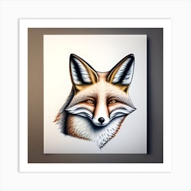 Fox Head 3 Art Print