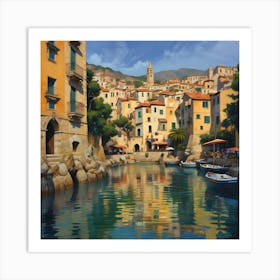 'Riverside' Town Art Print