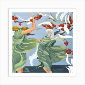 Two Women Dancing Art Print