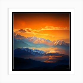 Sunset In The Mountains Art Print