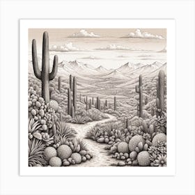 Saguaro Cactus Art Print