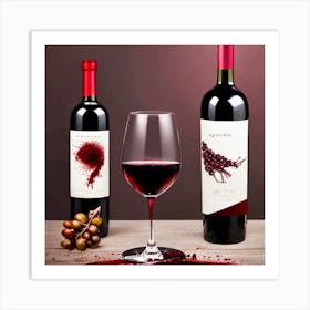 Red Wine And Grapes 1 Art Print