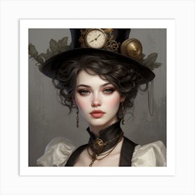 Steampunk Girl Art Print