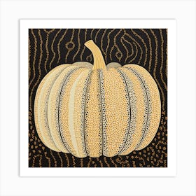 Yayoi Kusama Inspired Pumpkin Black And Orange 7 Art Print