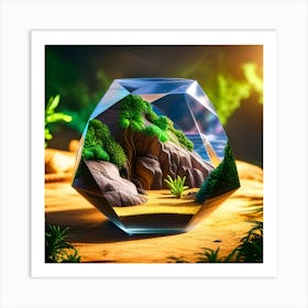 3d Rendering Of A Glass Ball Art Print