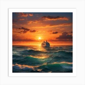 Default Pictures Of Sunset At Sea 0 Art Print