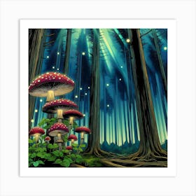 Mystical Mushroom Forest 1 Art Print