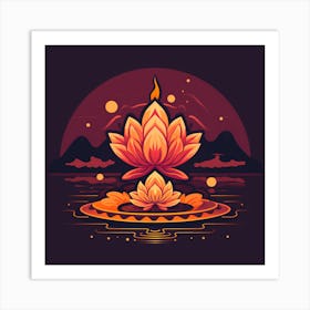 Chirag Vasani Diwali Flat Vector Graphic With Classic Disign 2c0ebbb8 3ed5 40e5 Afdd A00ab770b52d Art Print